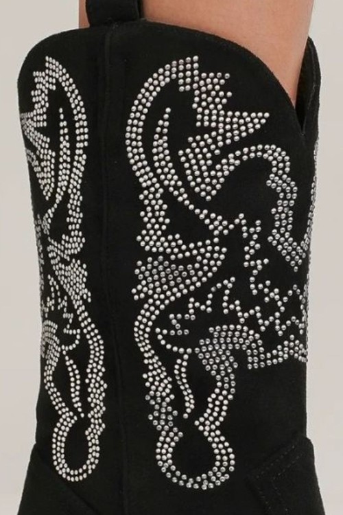 Beast Fashion Rhinestone Detail Point Toe Boots - Image 3