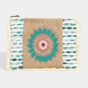 Fame Evil Eye Fringe Cosmetic Bag