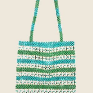 Fame Contrast Wooden Beaded Tote Bag